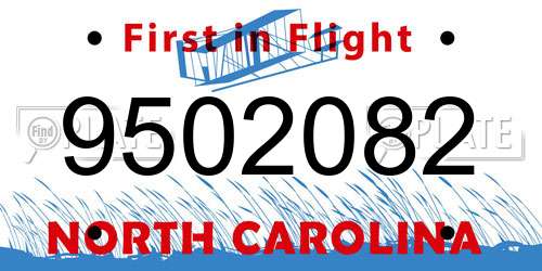 9502082 North Carolina License Plate