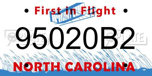 95020B2 North Carolina License Plate