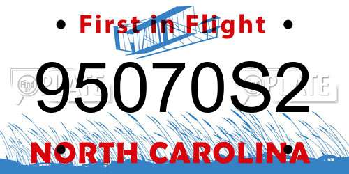 95070S2 North Carolina License Plate