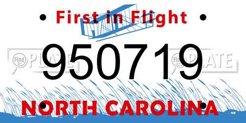 950719 North Carolina License Plate