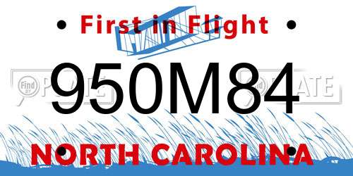 950M84 North Carolina License Plate