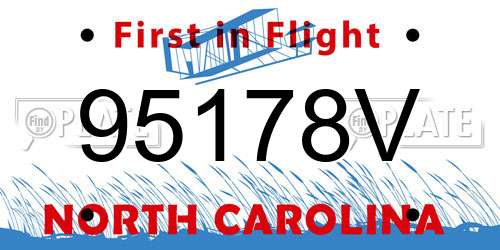 95178V North Carolina License Plate
