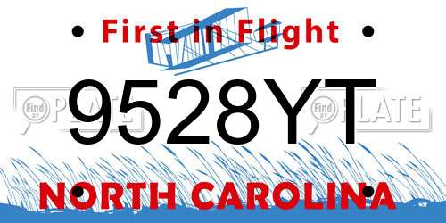 9528YT North Carolina License Plate