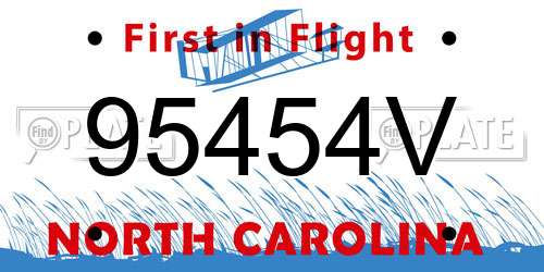 95454V North Carolina License Plate