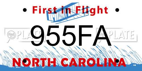 955FA North Carolina License Plate