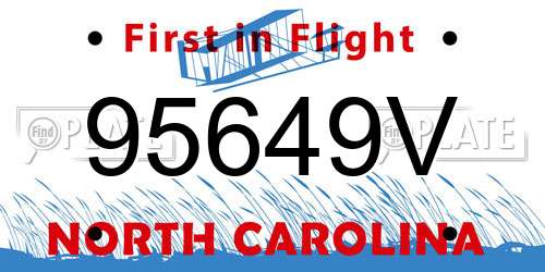 95649V North Carolina License Plate