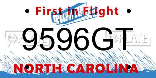 9596GT North Carolina License Plate