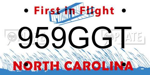 959GGT North Carolina License Plate