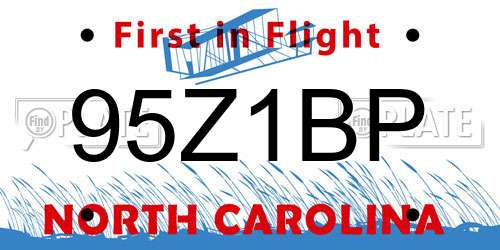95Z1BP North Carolina License Plate