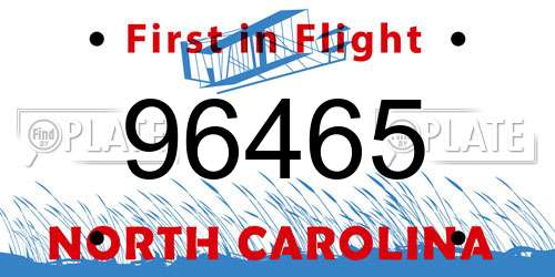 96465 North Carolina License Plate