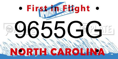 9655GG North Carolina License Plate