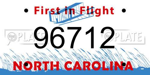 96712 North Carolina License Plate