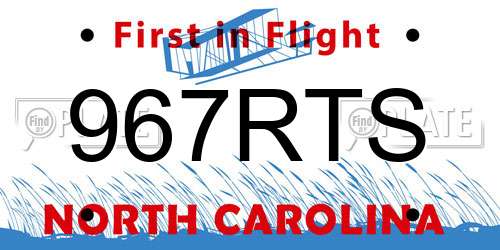 967RTS North Carolina License Plate