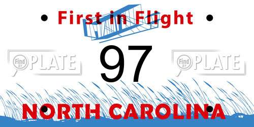 97 North Carolina License Plate