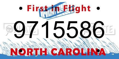 9715586 North Carolina License Plate