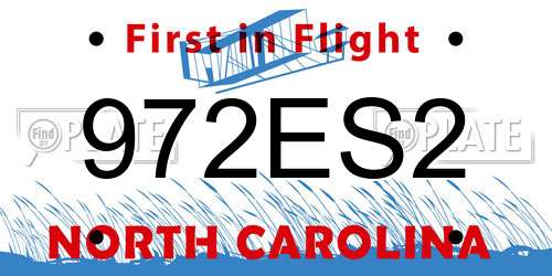 972ES2 North Carolina License Plate