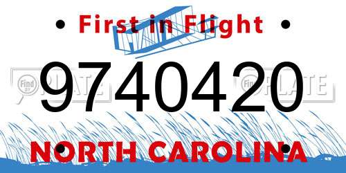 9740420 North Carolina License Plate