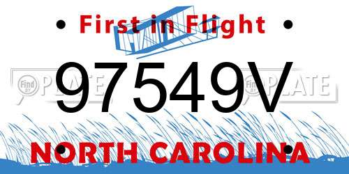 97549V North Carolina License Plate