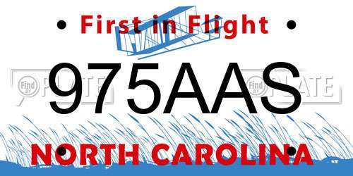 975AAS North Carolina License Plate