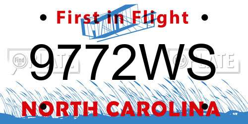 9772WS North Carolina License Plate