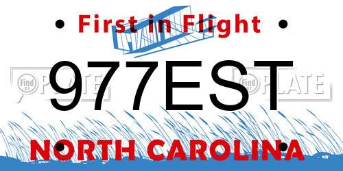977EST North Carolina License Plate