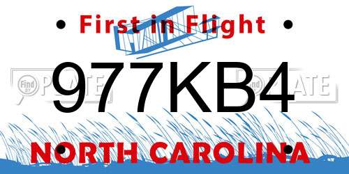 977KB4 North Carolina License Plate