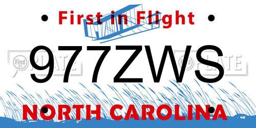 977ZWS North Carolina License Plate