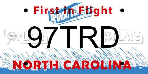 97TRD North Carolina License Plate