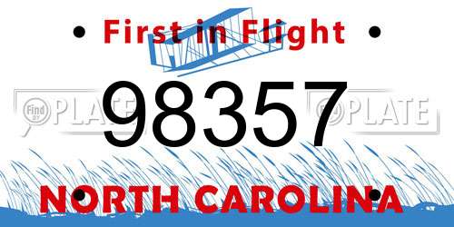 98357 North Carolina License Plate