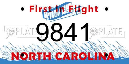 9841 North Carolina License Plate