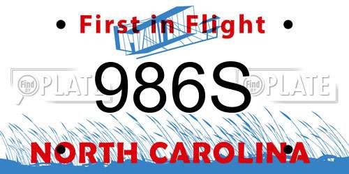 986S North Carolina License Plate