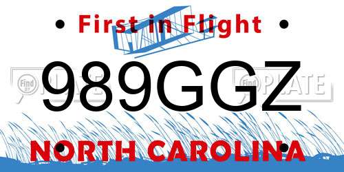 989GGZ North Carolina License Plate