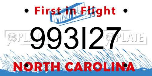993I27 North Carolina License Plate