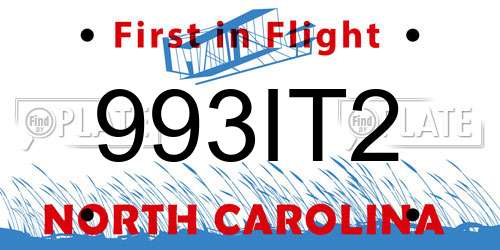 993IT2 North Carolina License Plate