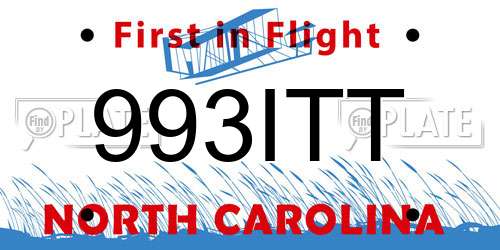 993ITT North Carolina License Plate