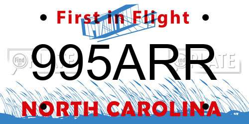 995ARR North Carolina License Plate