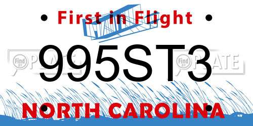 995ST3 North Carolina License Plate