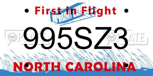 995SZ3 North Carolina License Plate