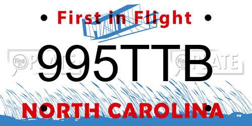 995TTB North Carolina License Plate