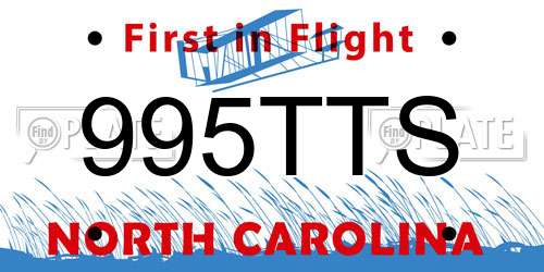 995TTS North Carolina License Plate