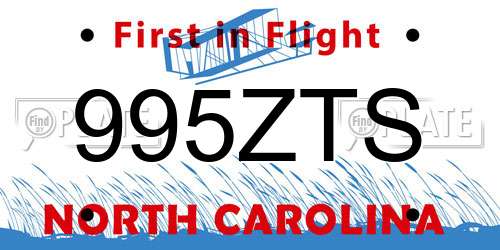 995ZTS North Carolina License Plate