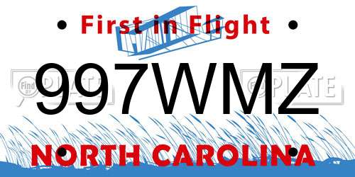 997WMZ North Carolina License Plate