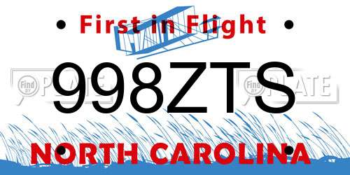 998ZTS North Carolina License Plate
