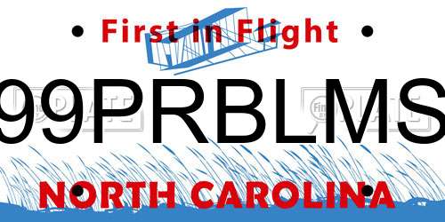 99PRBLMS North Carolina License Plate