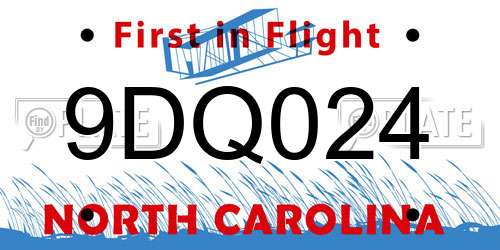 9DQ024 North Carolina License Plate
