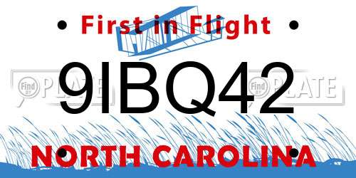 9IBQ42 North Carolina License Plate