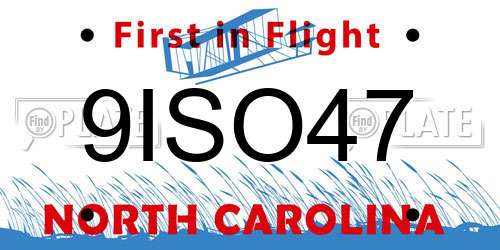 9ISO47 North Carolina License Plate