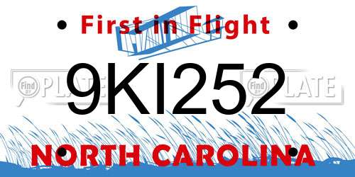 9KI252 North Carolina License Plate