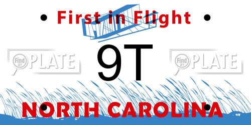 9T North Carolina License Plate