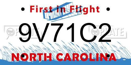 9V71C2 North Carolina License Plate
